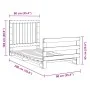 Solid pine wood bed frame with headboard 90x200 cm by , Beds and slatted bases - Ref: Foro24-3281538, Price: 143,35 €, Discou...