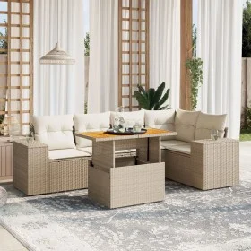 Juego de sofás jardín con cojines 6 pzas ratán sintético beige by , Garden sets - Ref: Foro24-3272626, Price: 485,43 €, Disco...