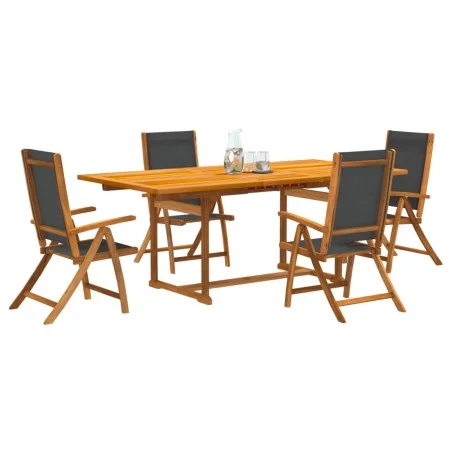 Garten-Esszimmer-Set, 5-teilig, Massivholz Akazie und Textilene von , Gartensets - Ref: Foro24-3279260, Preis: 597,76 €, Raba...