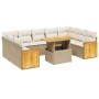 Juego de sofás jardín con cojines beige 10 pzas ratán sintético de , Conjuntos de jardín - Ref: Foro24-3274103, Precio: 662,9...