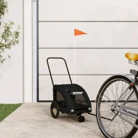Bicycle pet trailer, iron frame, black Oxford fabric by , pet strollers - Ref: Foro24-93975, Price: 99,39 €, Discount: %