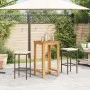 Garden table and 3-piece set of acacia wood and brown PE rattan stools by , Garden sets - Ref: Foro24-3295266, Price: 174,93 ...