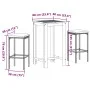 Garden table and 3-piece set of acacia wood and brown PE rattan stools by , Garden sets - Ref: Foro24-3295266, Price: 174,93 ...
