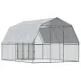 Chicken coop with roof and door galvanized silver steel by , Cages and habitats for small animals - Ref: Foro24-3294911, Pric...