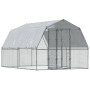 Chicken coop with roof and door galvanized silver steel by , Cages and habitats for small animals - Ref: Foro24-3294911, Pric...