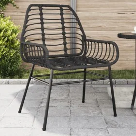 Gartenstühle, 2 Stück, aus schwarzem synthetischem Rattan. von , Gartenstühle - Ref: Foro24-369091, Preis: 110,09 €, Rabatt: %