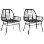 Gartenstühle, 2 Stück, aus schwarzem synthetischem Rattan. von , Gartenstühle - Ref: Foro24-369091, Preis: 110,09 €, Rabatt: %