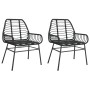 Gartenstühle, 2 Stück, aus schwarzem synthetischem Rattan. von , Gartenstühle - Ref: Foro24-369091, Preis: 112,01 €, Rabatt: %