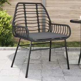 Gartensofas mit Kissen, 2 Stück, aus schwarzem synthetischem Rattan von , Gartenstühle - Ref: Foro24-369093, Preis: 121,15 €,...