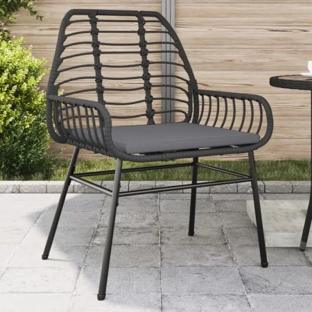 Sillones de jardín con cojines 2 uds ratán sintético negro by , Garden chairs - Ref: Foro24-369093, Price: 121,13 €, Discount: %