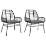 Sillones de jardín con cojines 2 uds ratán sintético negro by , Garden chairs - Ref: Foro24-369093, Price: 121,13 €, Discount: %