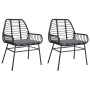 Sillones de jardín con cojines 2 uds ratán sintético negro by , Garden chairs - Ref: Foro24-369093, Price: 116,54 €, Discount: %