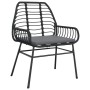 Gartensofas mit Kissen, 2 Stück, aus schwarzem synthetischem Rattan von , Gartenstühle - Ref: Foro24-369093, Preis: 116,54 €,...