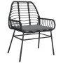 Sillones de jardín con cojines 2 uds ratán sintético negro by , Garden chairs - Ref: Foro24-369093, Price: 121,13 €, Discount: %