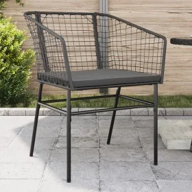 Gartensofas mit Kissen, 2 Stück, aus schwarzem synthetischem Rattan von , Gartenstühle - Ref: Foro24-369100, Preis: 107,93 €,...