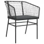 Gartensofas mit Kissen, 2 Stück, aus schwarzem synthetischem Rattan von , Gartenstühle - Ref: Foro24-369100, Preis: 107,93 €,...