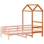 Solid wood brown children's bed canopy 108x70x176.5 cm by , Accessories for beds and slatted bases - Ref: Foro24-846990, Pric...