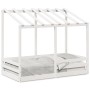 Kinderbett mit weißem Kieferndach 80x160 cm von , Betten und Lattenroste - Ref: Foro24-847013, Preis: 120,08 €, Rabatt: %
