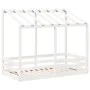 Cama para niños con techo madera de pino blanco 80x160 cm de , Camas y somieres - Ref: Foro24-847013, Precio: 118,97 €, Descu...
