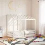 Cama para niños con techo madera de pino blanco 80x160 cm de , Camas y somieres - Ref: Foro24-847013, Precio: 118,97 €, Descu...