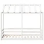 Cama para niños con techo madera de pino blanco 80x160 cm de , Camas y somieres - Ref: Foro24-847013, Precio: 118,97 €, Descu...