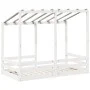 Cama para niños con techo madera de pino blanco 80x160 cm de , Camas y somieres - Ref: Foro24-847013, Precio: 118,97 €, Descu...