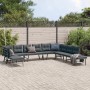 Bancos de jardín cojines 7 pzas acero recubrimiento polvo negro by , Garden sets - Ref: Foro24-3283728, Price: 753,59 €, Disc...