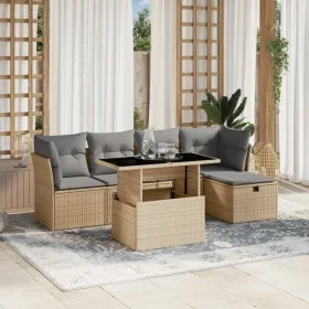 Juego de sofás jardín con cojines 6 pzas ratán sintético beige by , Garden sets - Ref: Foro24-3274639, Price: 387,37 €, Disco...