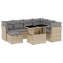 Gartensofa-Set und Kissen, 8-teilig, aus synthetischem Rattan in Beige. von , Gartensets - Ref: Foro24-3274679, Preis: 526,13...