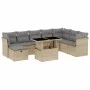 Set de sofás de jardín 9 pzas con cojines ratán sintético beige by , Garden sets - Ref: Foro24-3274709, Price: 577,46 €, Disc...