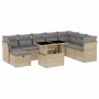 Set de sofás de jardín 9 pzas con cojines ratán sintético beige by , Garden sets - Ref: Foro24-3274709, Price: 558,50 €, Disc...