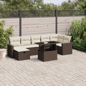 Set aus 8-teiligen Gartensofas und Kissen aus braunem Kunststoff-Rattan. von , Gartensets - Ref: Foro24-3274833, Preis: 565,9...
