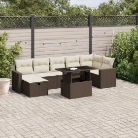 Set aus 8-teiligen Gartensofas und Kissen aus braunem Kunststoff-Rattan. von , Gartensets - Ref: Foro24-3274833, Preis: 557,1...