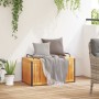 Baúl de cojines de jardín acacia maciza y acero 85x45x45/53 cm by , Outdoor storage boxes - Ref: Foro24-367608, Price: 132,14...