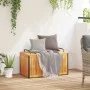 Massive Gartenkissenbox aus massiver Akazie und Stahl 85x45x45/53 cm von , Aufbewahrungsboxen für den Außenbereich - Ref: For...
