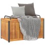 Baúl de cojines de jardín acacia maciza y acero 85x45x45/53 cm by , Outdoor storage boxes - Ref: Foro24-367608, Price: 132,14...
