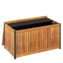 Baúl de cojines de jardín acacia maciza y acero 85x45x45/53 cm by , Outdoor storage boxes - Ref: Foro24-367608, Price: 132,14...