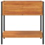 Blumenkasten mit Regal aus massiver Akazie und Stahl 80x45x80 cm von , Töpfe und Pflanzgefäße - Ref: Foro24-367617, Preis: 13...
