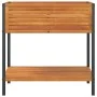 Blumenkasten mit Regal aus massiver Akazie und Stahl 80x45x80 cm von , Töpfe und Pflanzgefäße - Ref: Foro24-367617, Preis: 12...
