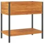 Blumenkasten mit Regal aus massiver Akazie und Stahl 80x45x80 cm von , Töpfe und Pflanzgefäße - Ref: Foro24-367617, Preis: 12...