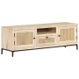 Mueble para TV madera maciza mango y caña natural 120x30x40 cm de vidaXL, Muebles TV - Ref: Foro24-323510, Precio: 157,36 €, ...