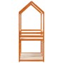 Bunk bed with solid pine wood roof in brown wax, 90x190 cm. by , Beds and slatted bases - Ref: Foro24-3282126, Price: 245,27 ...