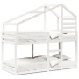 Cama con techo madera maciza de pino blanco 80x200 cm de , Camas y somieres - Ref: Foro24-3281959, Precio: 234,68 €, Descuent...