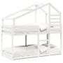 Cama con techo madera maciza de pino blanco 80x200 cm de , Camas y somieres - Ref: Foro24-3281959, Precio: 227,23 €, Descuent...