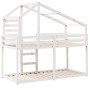 Cama con techo madera maciza de pino blanco 80x200 cm de , Camas y somieres - Ref: Foro24-3281959, Precio: 234,68 €, Descuent...