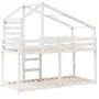 Cama con techo madera maciza de pino blanco 80x200 cm de , Camas y somieres - Ref: Foro24-3281959, Precio: 227,23 €, Descuent...