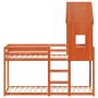 Bunk bed with solid pine wood roof in brown, 90x200 cm. by , Beds and slatted bases - Ref: Foro24-3281999, Price: 252,09 €, D...