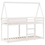 Cama litera con techo madera maciza de pino blanco 90x200 cm de , Camas y somieres - Ref: Foro24-3282080, Precio: 196,60 €, D...