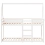 Cama litera con techo madera maciza de pino blanco 90x200 cm de , Camas y somieres - Ref: Foro24-3282080, Precio: 196,60 €, D...