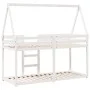 Bunk bed with solid white pine wood roof 90x200 cm by , Beds and slatted bases - Ref: Foro24-3282080, Price: 215,16 €, Discou...